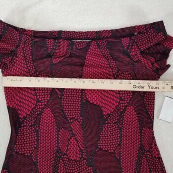 Bailey Blue Nordstrom XL Off Shoulder Mini dress Black/Fuchsia Pink NWT - Picture 8 of 12